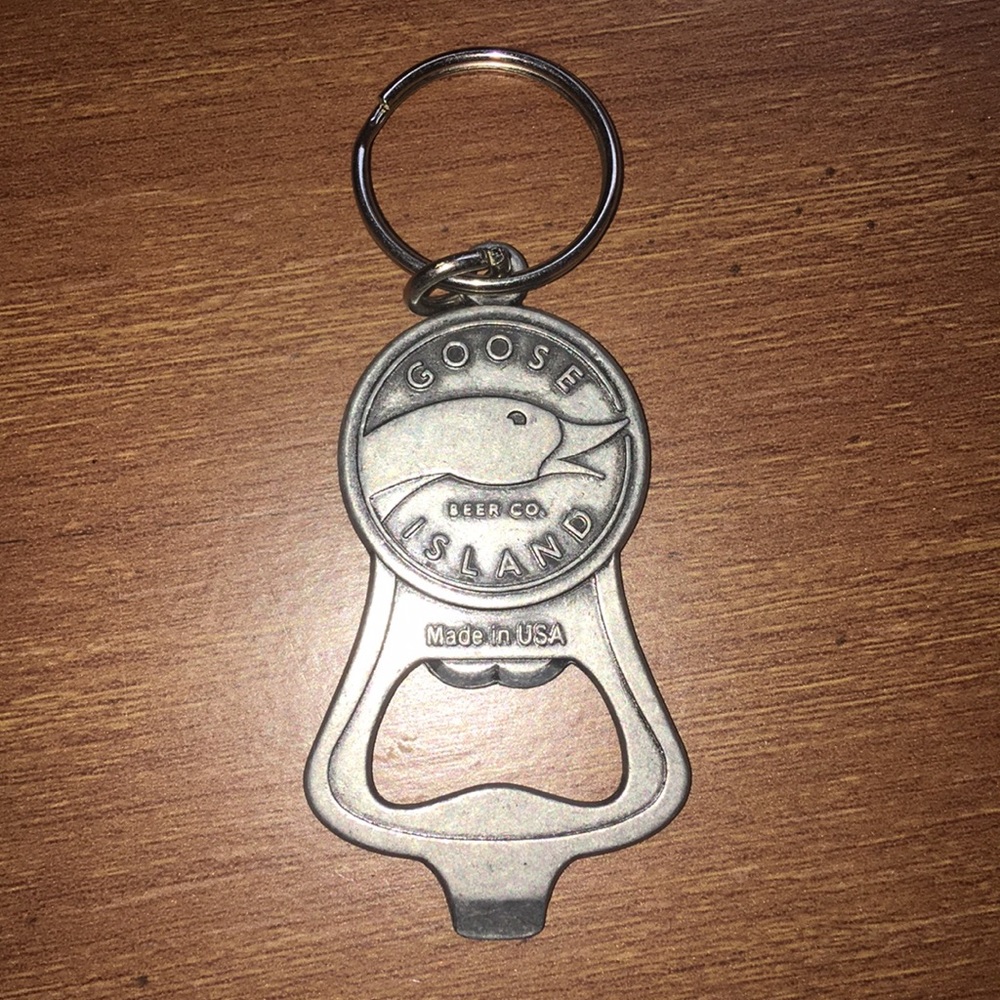 Goose Island Beer Pewter Bottle Opener Key Chain